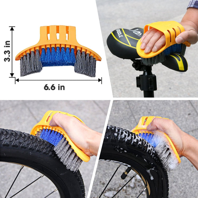 [Australia - AusPower] - SINGARE 7pcs Bicycle Bike Cleaning Tools Set, Bike Clean Brush Kit Suitable for Mountain, Road, City, Hybrid, BMX and Folding Bike 