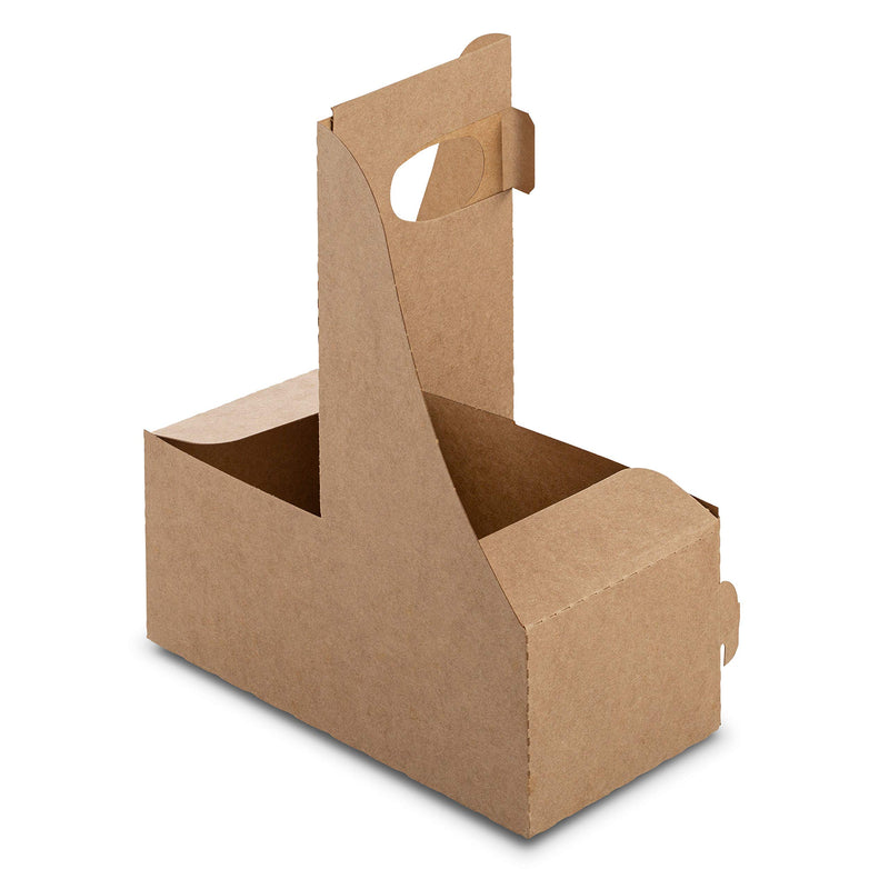 [Australia - AusPower] - 2 Cup Kraft Paperboard Small Drink Carrier With Convenient Handles - Size 7.625" X 3.75" X 8.875" by MT Products (15 Pieces) 