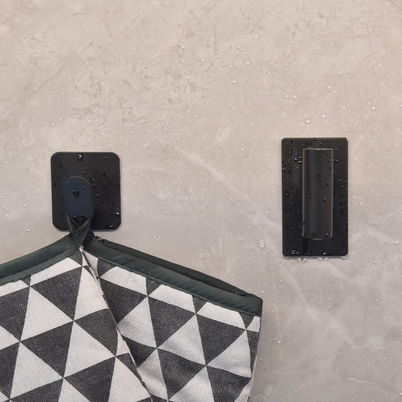 [Australia - AusPower] - POSHGRAND Bathroom Towel Hook for Bathrooms Adhesive, Matte Black Wall Mounted Hooks Heavy Duty for Robe/Coat/Closet/Kitchen (4 Packs) 03 