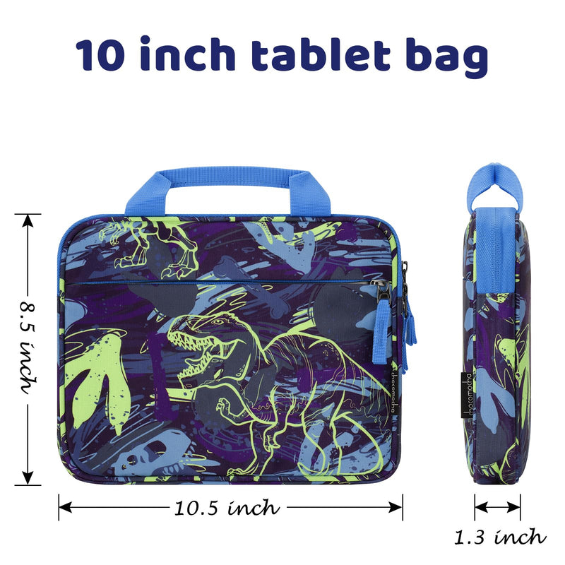 [Australia - AusPower] - Choco Mocha Tablet Bag for Kids（10inch & 12.5inch） 10inch（10.5 x 8.5 x 1.3） Dinosaur-Blue 10inch 