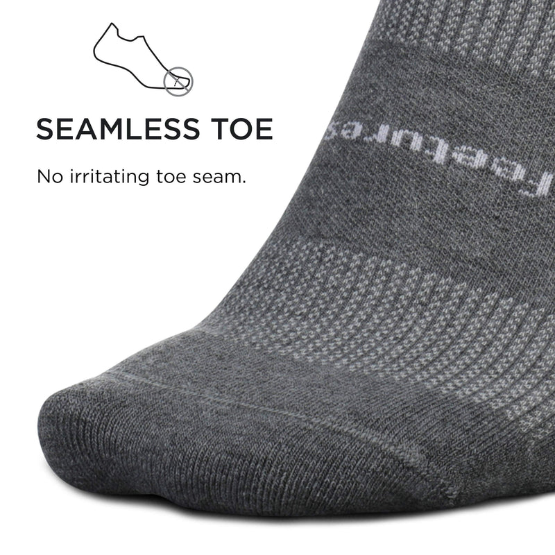 [Australia - AusPower] - Feetures High Performance Cushion No Show Tab Solid- Running Socks for Men & Women, Athletic Ankle Socks, Moisture Wicking Small Heather Gray 