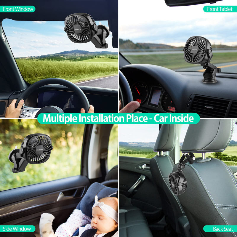 [Australia - AusPower] - Foonsen Rechargeable USB Stroller Fan, Portable Car Fan, Car Seat Fan, Desk Fan, Flexible Tripod Clip on Bed, Bike, and Crib, Battery Powered 