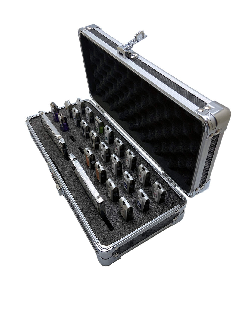 [Australia - AusPower] - Flash USB Thumb Drive Case Memory CardElectronic Accessories Storage Organizer Bag Secure Combination Lock Antistatic Shockproof Foam (Aluminum, 24 USB Slots, 2 HDD Slots) 