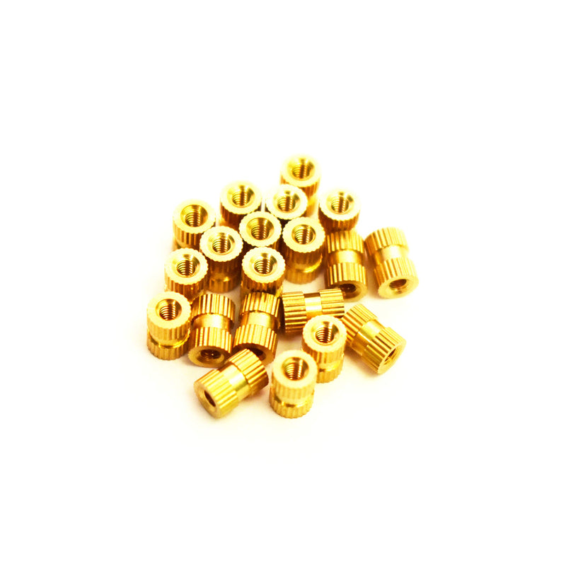 [Australia - AusPower] - [ J&J Products ] M2 Brass Insert 20pcs, 4 mm OD, 5.5 mm Length, Female M2 Thread, Press Fitting or Injection Molding Type, 20 pcs 