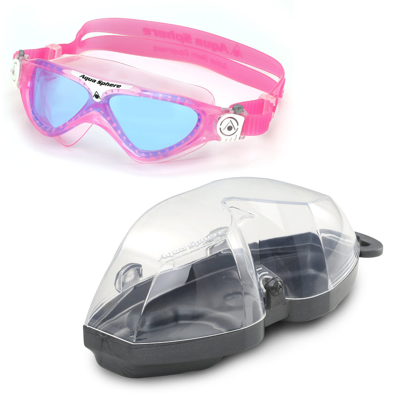 [Australia - AusPower] - Aqua Sphere Vista Junior Swim Goggle, Made In Italy Blue Lens / Pink 