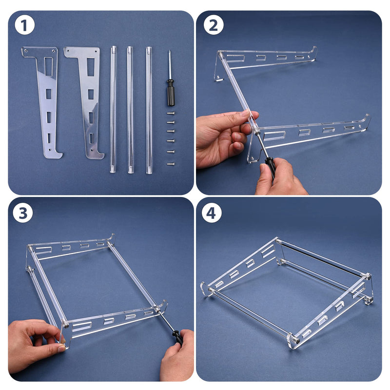 [Australia - AusPower] - QUPIVA Acrylic Laptop Stand for Desk, Clear Ventilated Computer Stand Holder for Desk, Ergonomic Acrylic Sturdy Laptop Riser Compatible with MacBook Air Pro Dell XPS HP Lenovo Thinkpad ASUS 9-16 Inch 