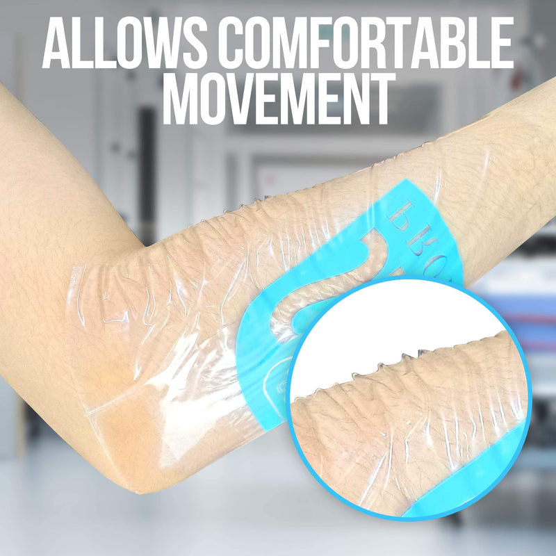 [Australia - AusPower] - JJ CARE Shower Protector [Pack of 14], 9x9 Dialysis Catheter Shower Cover, PICC Line Water Barrier, Colostomy Shower Patch, Waterproof Bandage Protector, 2 Weeks Supply 