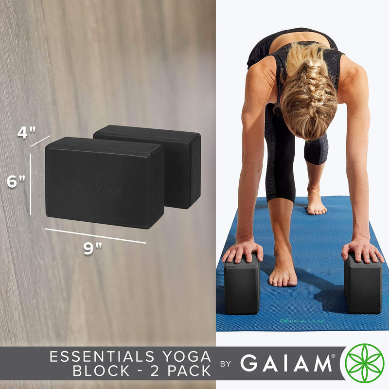 [Australia - AusPower] - Gaiam Essentials Yoga Block (Set Of 2) – Supportive, Soft Non-Slip Foam Surface For Yoga, Pilates, Meditation 
