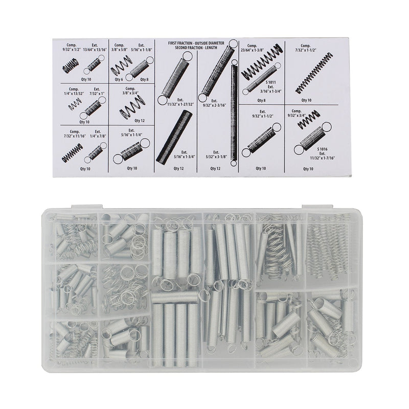[Australia - AusPower] - ABN Compression & Extension Spring 200 pc Medium-Size Assortment Set, Steel Wire Metal Tension Springs Replacement Kit 
