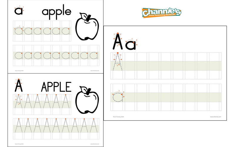 [Australia - AusPower] - Channie’s My First Letters, Easy to Trace, Write, Color, and Learn Alphabet Practice Handwriting & Printing Workbook, 80 Pages Front & Back, 40 Sheets, Grades PreK - 1st, Size 8.5” x 11” 