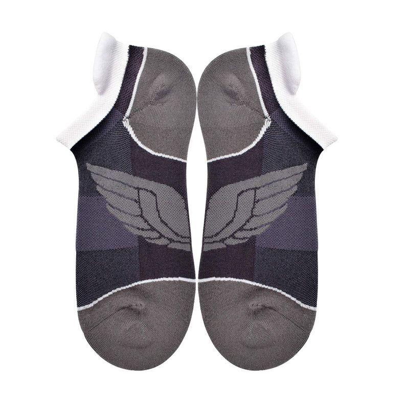 [Australia - AusPower] - Compression Ankle Cushioned Running Sport Socks for Men Women, Busy Socks Low Cut Arch Support Tab Athletic Socks 3 Pairs 001# Dark Grey Small-Medium 