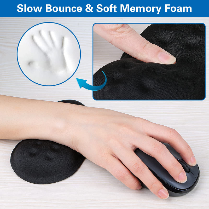 [Australia - AusPower] - Mouse Wrist Rest, Canjoy【2 Pack】 Wrist Rest Pad Memory Foam Mouse Wrist Support Cushion, Superfine Fibre Soft Ergonomic Hand Rest Support for Computer, Laptop, Mac, Gaming or Office Black-Large 
