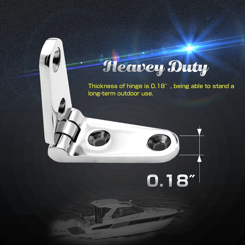 [Australia - AusPower] - AMYSPORTS Heavy Duty Boat Hinge Strap Mirror Polished Marine Hinges Mount Hardware Hatch Stainless Hinge Door Corrosion Resistance SUS316 2pcs 3.99 inch x 1.02 inch 