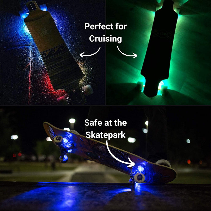 [Australia - AusPower] - Board Blazers LED Skateboard Lights Underglow - Ideal Skateboard Gift & Skateboard Accessory. Perfect LED Longboard Light or Scooter Light Great Stocking Stuffer for Kids Blazing Blue 