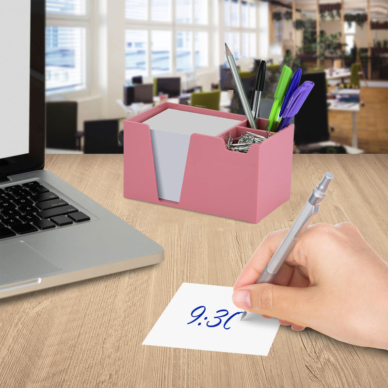 [Australia - AusPower] - Acrimet Desktop Organizer Pencil Paper Clip Caddy Holder (Plastic) (with Paper) (Solid Pink Color) 