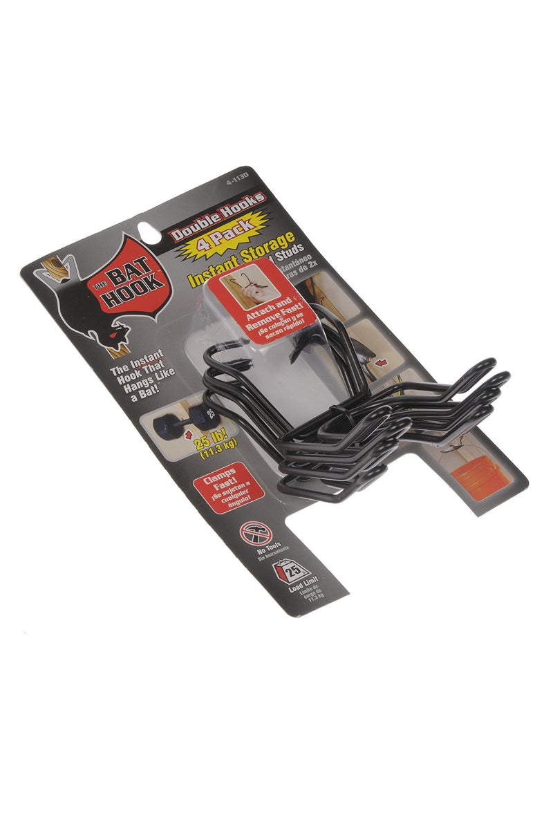 [Australia - AusPower] - Dorman Hardware 4-1130 The Bat Hook Double Hook for Exposed Studs, Pack of 4 