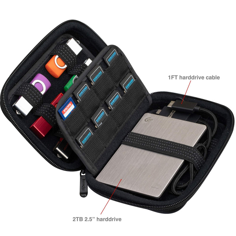 [Australia - AusPower] - ButterFox USB Thumb Flash Pen Drive Storage Holder/Memory Card SD SDXC SDHC Card Holder Case/External Hard Drive Case/Universal Electronic Accessories Organizer (12USB+16SD) 