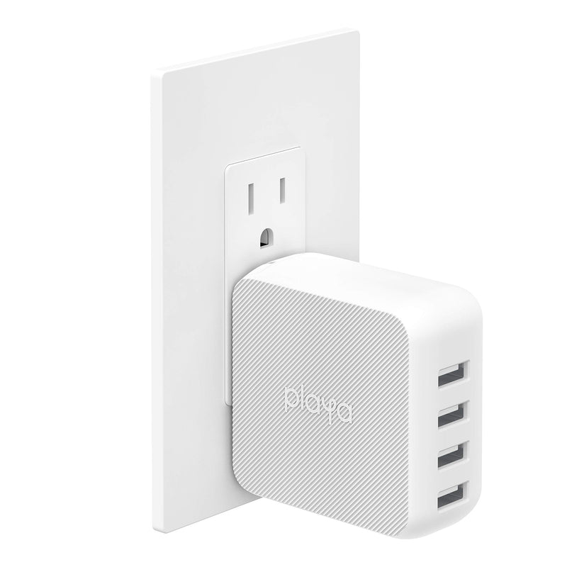 [Australia - AusPower] - Multi-USB Wall Charger by Playa (4-Port Wall Charger Compatible with iPhone 11, iPhone 12, XS, XR, X, iPad, AirPods / S20, Note10 / Pixel 4, More) Phone Charger 