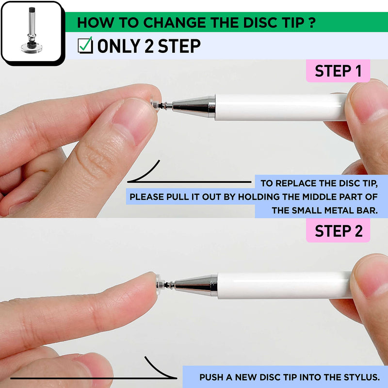 [Australia - AusPower] - Disc Tips Replacement, Capactive Stylus Pen Disc Tip for OASO Pen (6 Pack) 