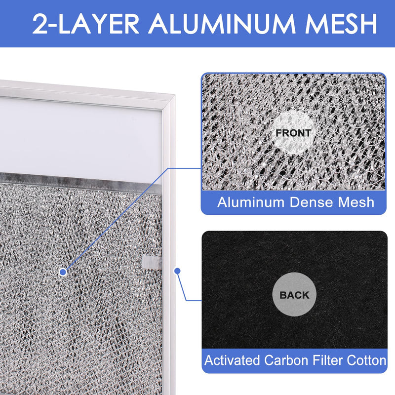 [Australia - AusPower] - Range hood Filter Aluminum Filter with Light Lens 11-1/2 X 11-3/4 X 3/8 Thickened aluminum frame for Broan R610045, R610050, SR610045, Estate 883093, 883103, 883149, 1017892, 14210156, and more 1 Pcs 