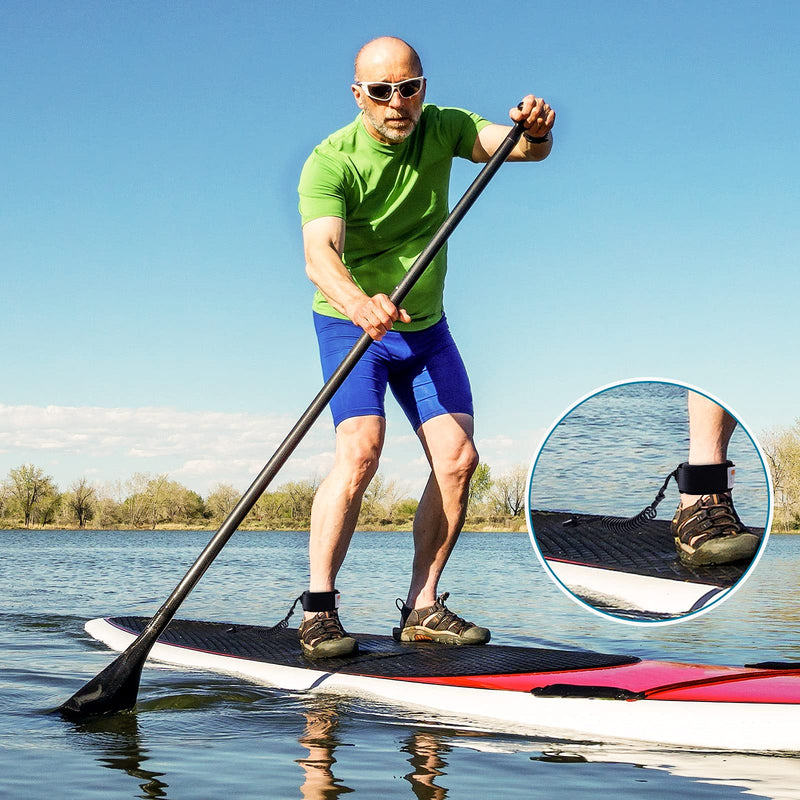 [Australia - AusPower] - 2 Pieces Surf Board Leashes Coiled Leash SUP Leash Rope Paddle Board Surfboard Leash Surfing Leg Rope SUP Board Leash Surf Straps Stay on Board Ankle Strap Sup Ankle Accessory for Surfing Black 