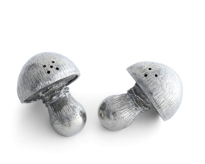 [Australia - AusPower] - Vagabond House Pewter Mushroom Salt and Pepper Shaker Set 2 inch Wide x 2.5 inch Tall 