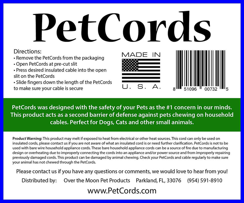 [Australia - AusPower] - PetCords Heavy Duty, Extra Strength Dog and Cat Cord Protector- Protects Your Pets from Chewing Through Insulated Cables up to 10 ft, for Tough chewers - Unscented, Odorless 