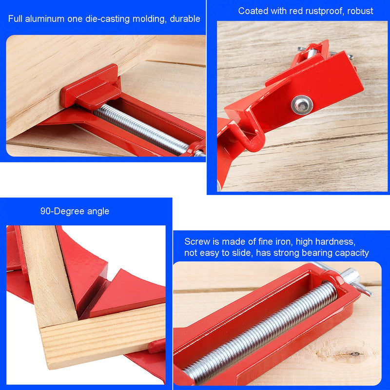 [Australia - AusPower] - 90 Degree Right Angle Clamp, Corner Clamps for Woodworking Set of 4, Adjustable Corner Square Clamp for Picture Frames Glass Holder Hand Tools 