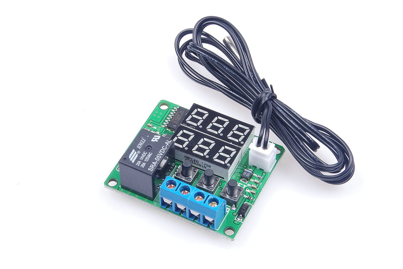 [Australia - AusPower] - LM YN DC 5V Digital Thermostat Module -58℉ to 257℉ Fahrenheit Temp Display Temperature Controller Board With 20A Relay Waterproof Sensor Probe Dual LED Display Red Red 