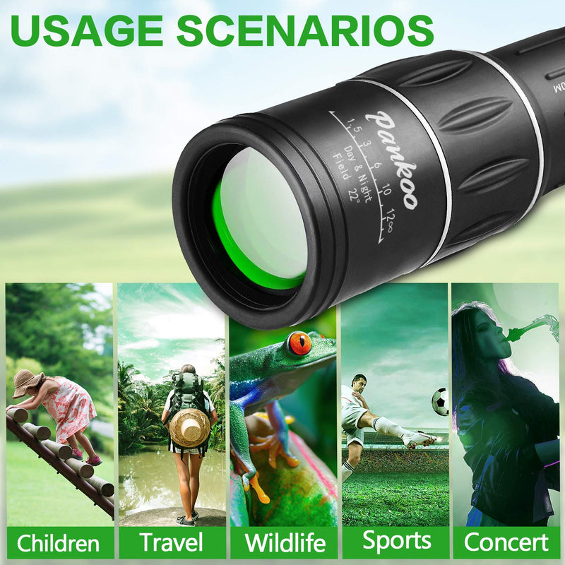 [Australia - AusPower] - 16X52 Monocular Telescope, High Power Prism Compact Monoculars for Adults Kids HD Monocular Scope for Bird Watching Hiking Concert Travelling 