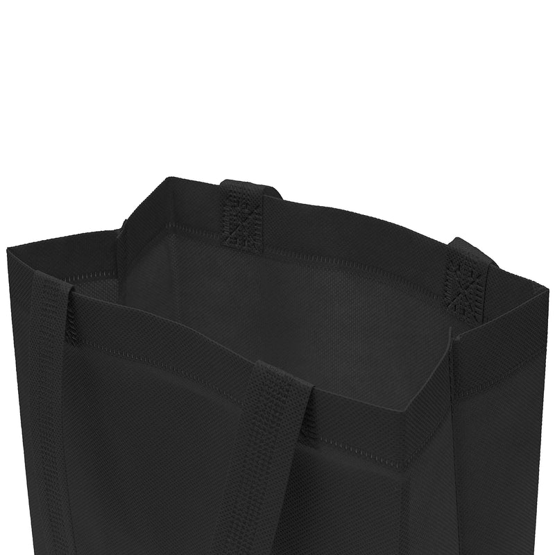 [Australia - AusPower] - Reusable Gift Bags - 12 Pack Totes with Handles, Black Fabric Cloth for Shopping, Merchandise, Boutiques, Small Business Bulk 8x4x10 