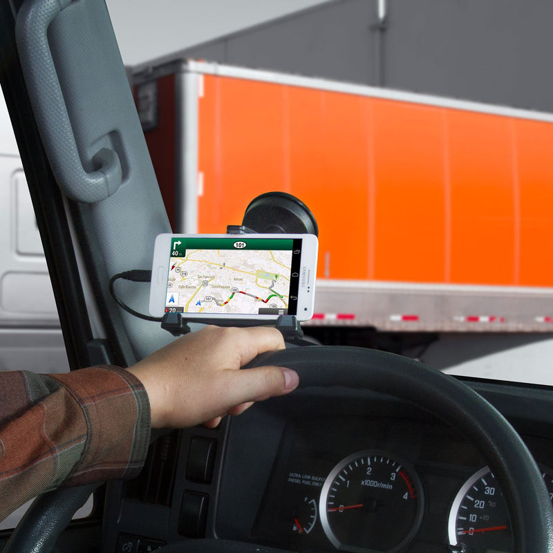 [Australia - AusPower] - iBOLT xProDock NFC Bizmount - Phone Holder/Mount with Heavy Duty Suction Cup Base and 2m microUSB Cable- for Your Windshield, Dashboard - for Telematic Commuters, Fleets, Cars, Large Trucks, Vans 