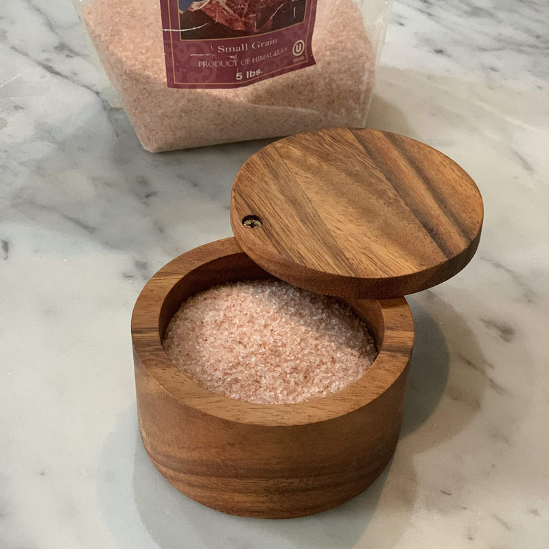 [Australia - AusPower] - Ironwood Gourmet 28221 Appalachian Salt Cellar, Acacia Wood, 4 x 4 x 2.5 inches 