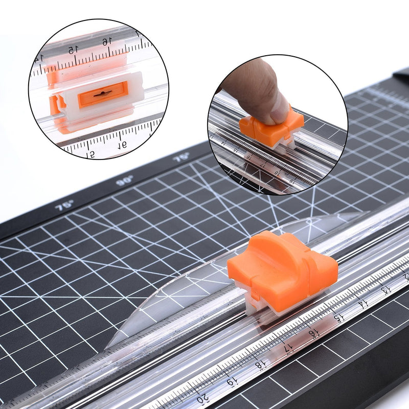 [Australia - AusPower] - Firbon Paper Cutter Replacement Blade with Automatic Security Safeguard Design for A4 Black and White Paper Trimmer (5 Pack) 