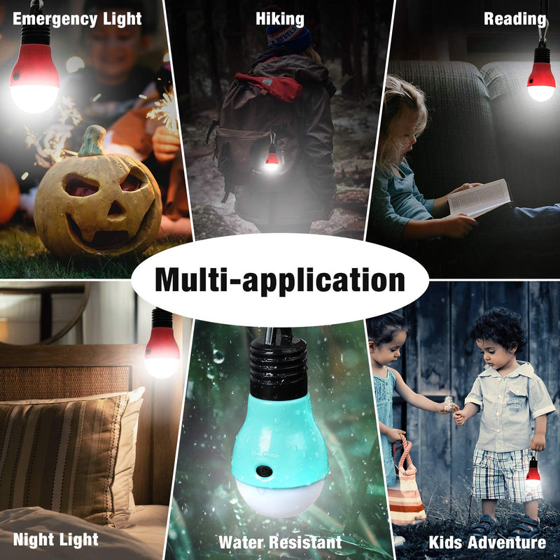 [Australia - AusPower] - EverBrite 3-Pack Camping Lights - 3 Lighting Modes, Portable LED Bulbs Ideal for Kids’ Adventure Activities, Backpacking, Camping, Picnic, Emergency and More, 3 x AAA Batteries Included 