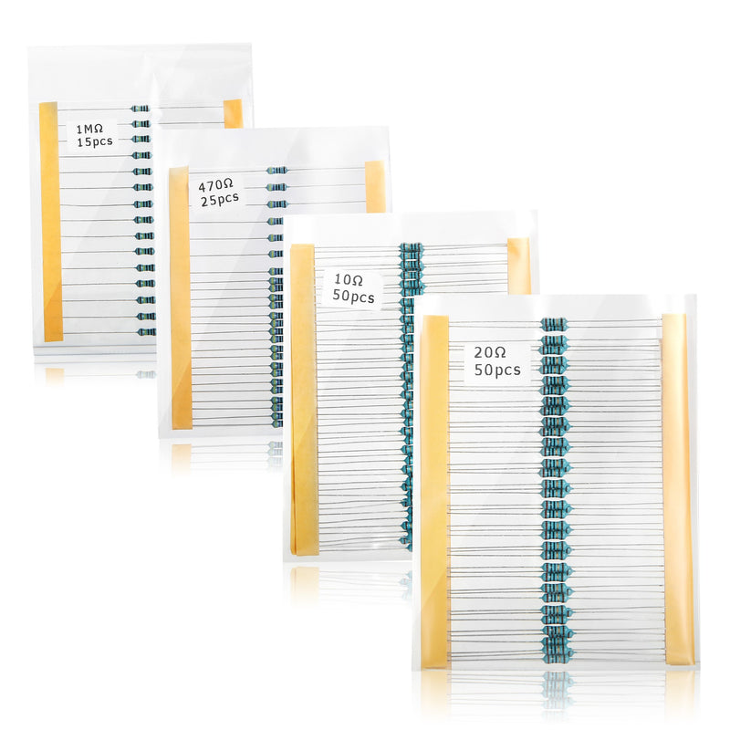 [Australia - AusPower] - DEYUE 0 Ω to 1 Mega Ohm Resistors Assortment Kit of 1 Percent Tolerance| Metal Film Resistor/Variety Pack of 605 Pcs/Plastic Box | Fits Excellently to Breadboards/Arduino Projects 