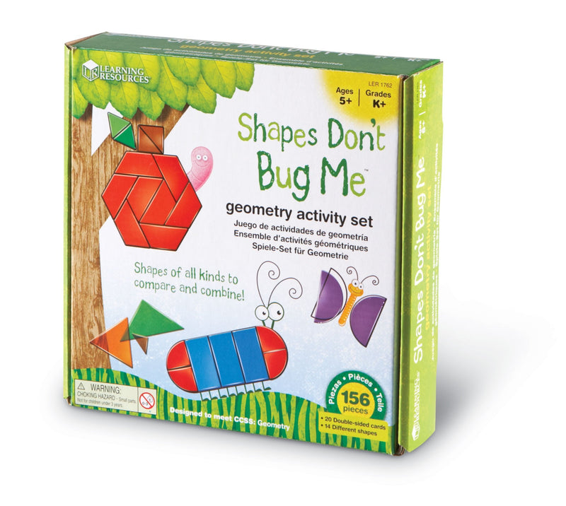 [Australia - AusPower] - Learning Resources Shapes - Don't Bug Me - Geometry Activity Set, 136 Pieces, Ages 5+,Multicolor, 