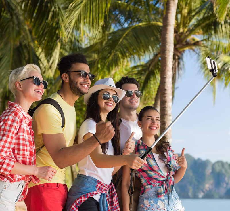 [Australia - AusPower] - Polaroid 40 Inch Selfie Stick With Integrated Bluetooth Remote Release In Grip For IOS and Android Bluetooth Camera Devices and Digital Cameras 