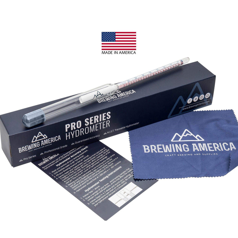 [Australia - AusPower] - Brewing Hydrometer Alcohol Tester Kit: Beer & Wine American-Made Specific Gravity ABV Test Pro Series Traceable & Borosilicate Glass Test Tube Jar & Brush 