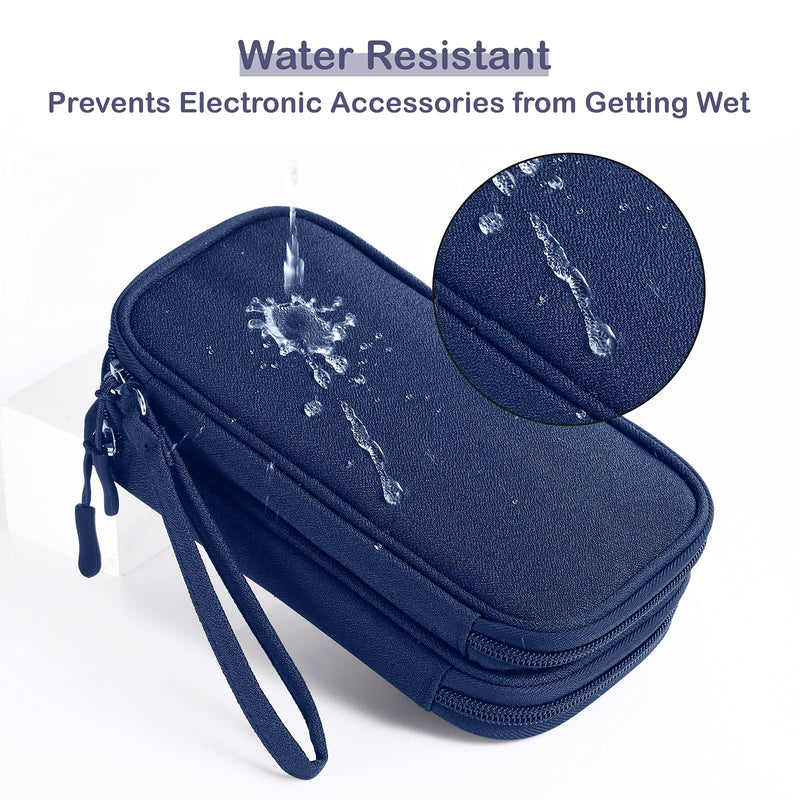 [Australia - AusPower] - DDgro Electronics Travel Organizer, Accessories Pouch Bag for Keeping Power Cord/Charger/Cables/Wireless Mouse/Kid’s Pens Organized (Small, Navy Blue) Small 