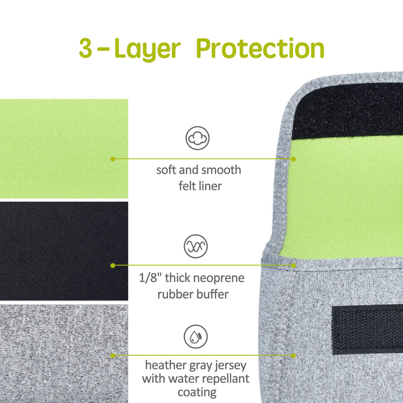 [Australia - AusPower] - QUESTON Storage Pouch Bag Cases for Accessories MacBook Laptop Power Adapter, Wireless Mouse, iPhone Chargers, Cellphone, Power Bank, Cord, Travel Cable Electronic Organizer Small Light gray/green 