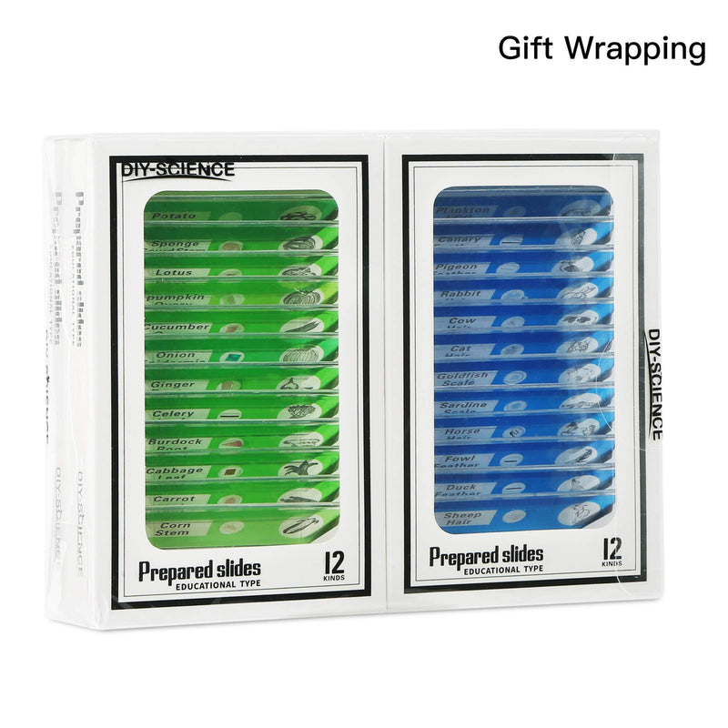 [Australia - AusPower] - 48pcs Kids Prepared Microscope Slides of Animals Insects Plants Flowers Specimens for Kids’ Microscopes 