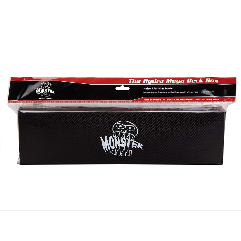 [Australia - AusPower] - The Hydra 5 Compartment Riveted Deck Storage Box w Magnetic Closure- Card Case Holds Five Decks- Fits All Standard and Smaller Size MTG and TCGs - Black 