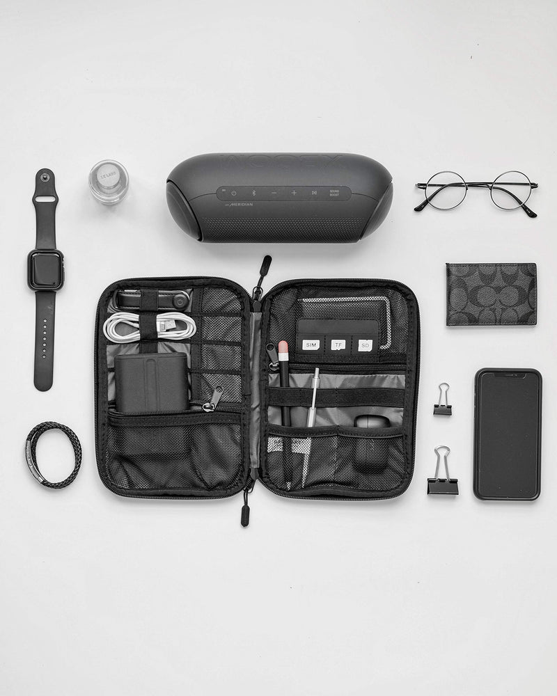 [Australia - AusPower] - BAGSMART Electronic Organizer Travel Universal Cable Organizer Electronics Accessories Cases for Cable, Charger, Phone, USB, SD Card, Grey 