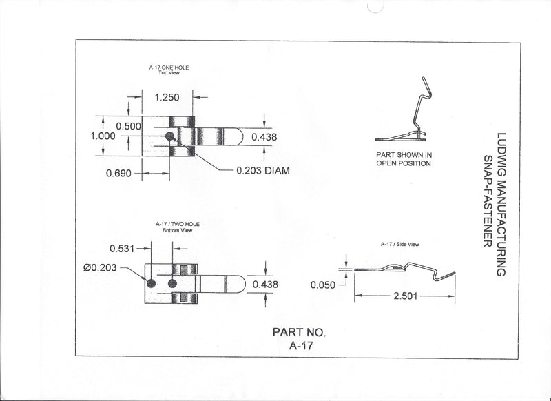 [Australia - AusPower] - 5/Pk Snap Fastener - Quick Release Fastener - Clip (Stainless Steel 2 hole A-17 Design) 