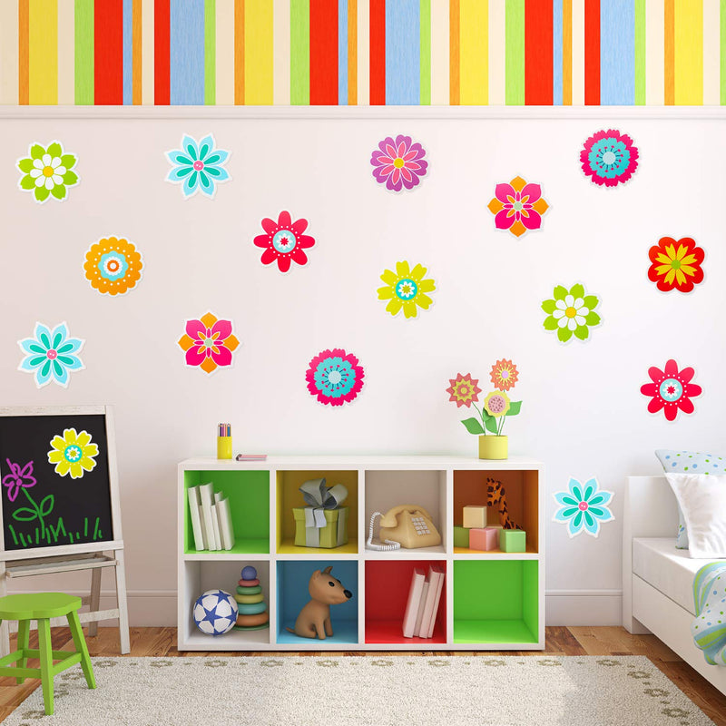 [Australia - AusPower] - 45 Pieces Spring Flower Cutouts Mini Retro Flower Cutouts Springtime Cut-Outs for Bulletin Board Classroom School Party Decoration 