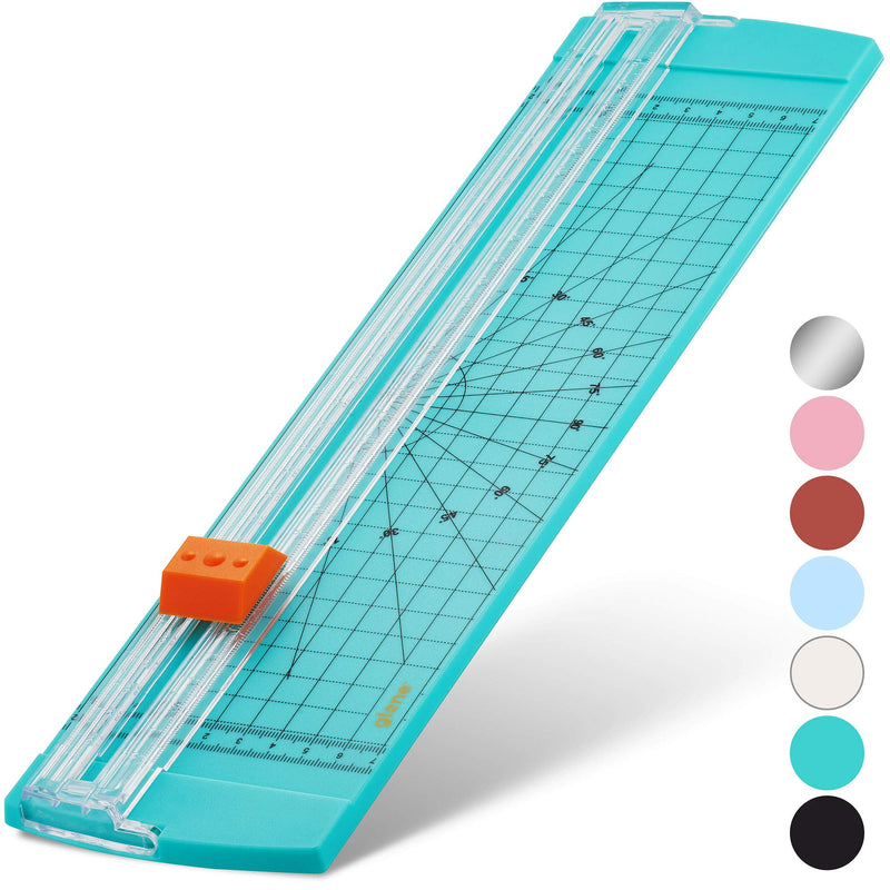 [Australia - AusPower] - Glone 12 inch Paper Trimmer, A4 Size Paper Cutter with Automatic Security Safeguard for Coupon, Craft Paper and Photos (Green) 