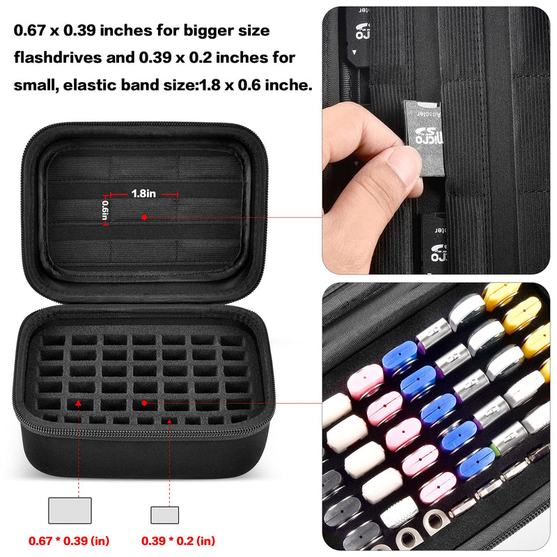 [Australia - AusPower] - USB Flash Drive Case, Thumb Drive, Memory Card SD SDXC SDHC Card Holder Organizer, Electronic Accessories Storage Bag for SanDisk/ SamData/ Samsung/ TOPESEL/ PNY/ Memory Stick/ YubiKey (Box Only) Black 