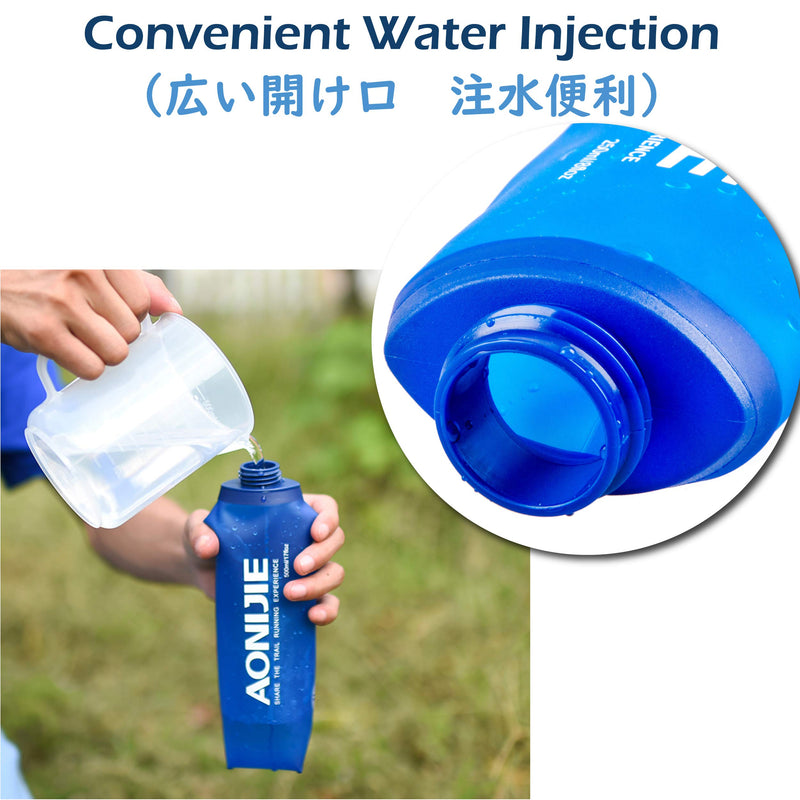 [Australia - AusPower] - TRIWONDER Soft Flasks Collapsible Water Bottles TPU Folding Flask Sports Water Bottle for Hydration Pack - Ideal for Running Hiking Cycling Climbing 250ml/8.45oz - Pack of 2 
