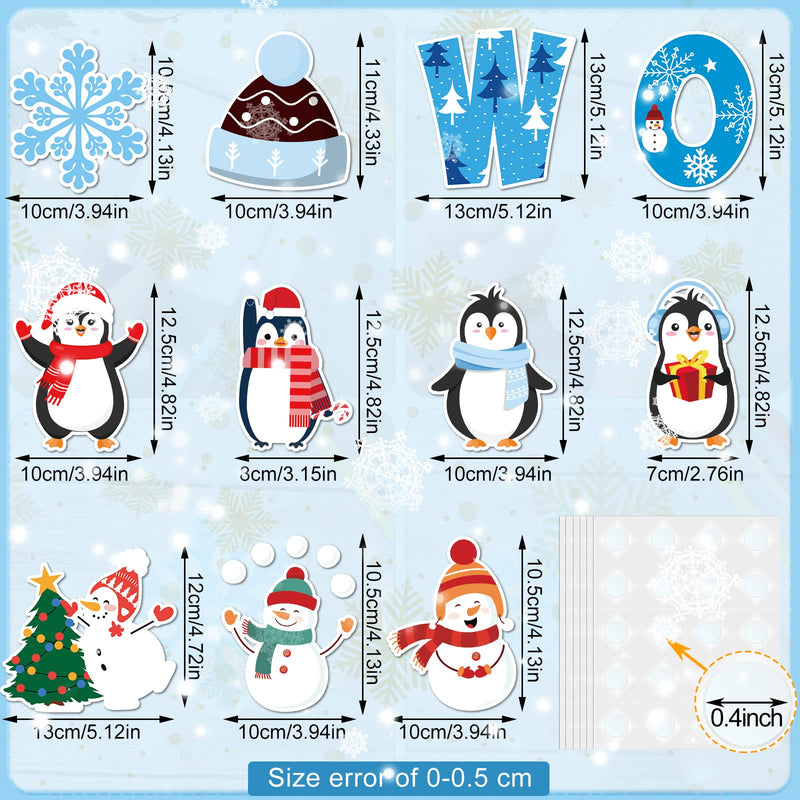 [Australia - AusPower] - Marspark 68 Pieces Winter Classroom Bulletin Border Decoration Penguin Cutouts Snowflake Snowman Gloves Hat Hello for Christmas Home Decor (Snowman) 